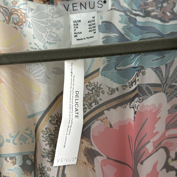 Spring floral duster, tie front, short sleeved, ruffle trim - Picture 8 of 8